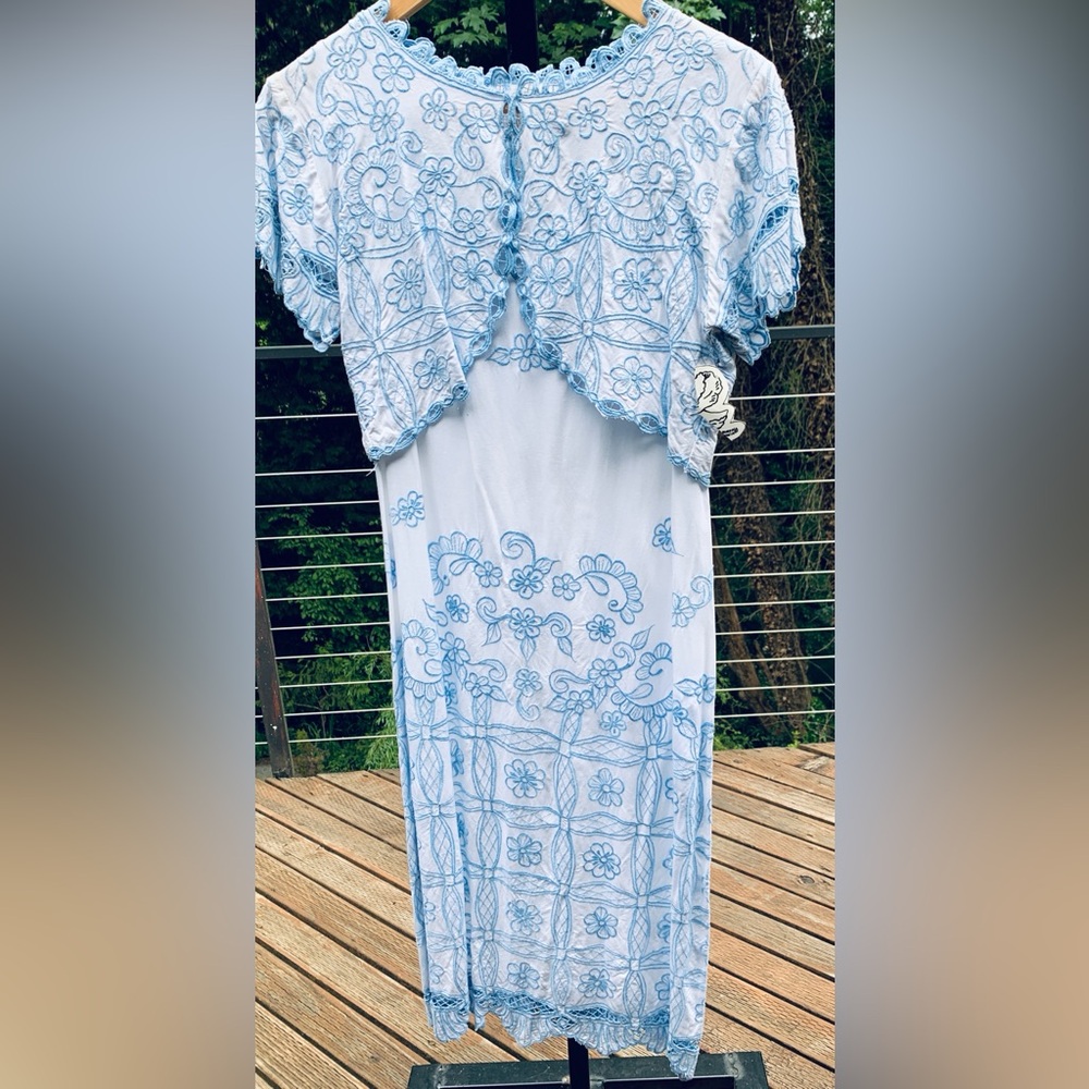 Blue and White Floral Dress